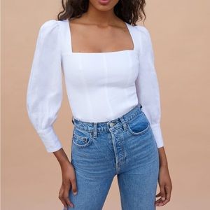 Reformation White Linen Top- Size 0 NWT